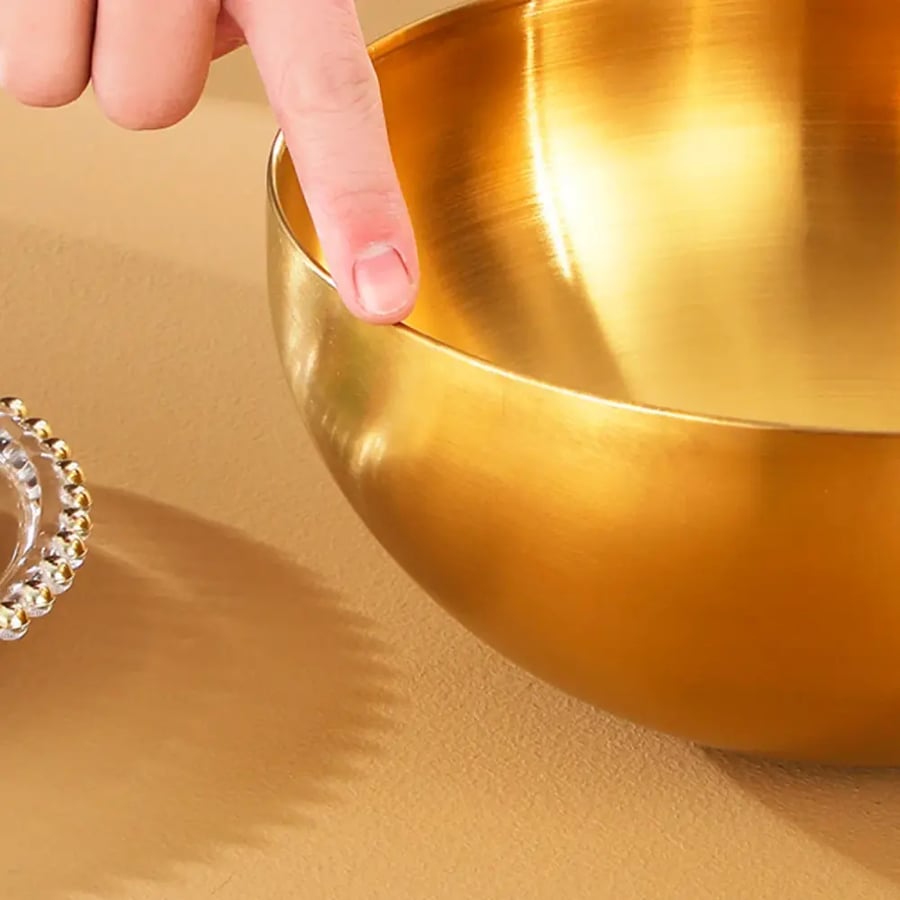 وعاء ستانلس ذهبي كبير 20×9 سم للأرز والشوربة والسلطة