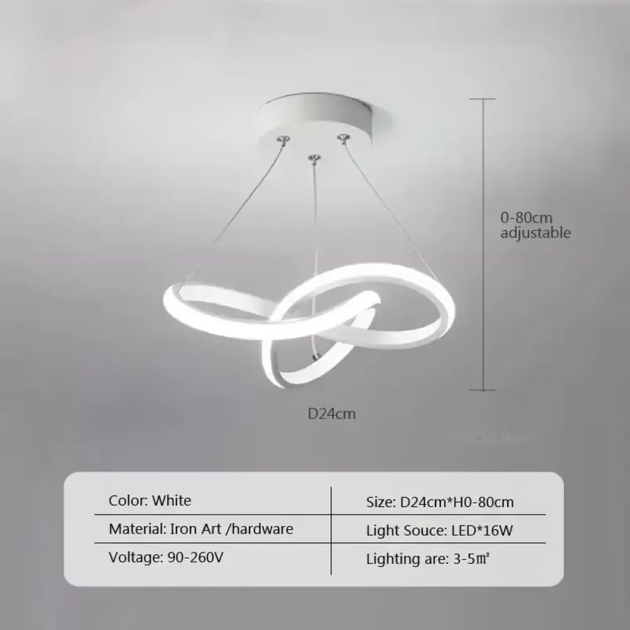 قلادة LED خطية حديثة 24/30 سم ألومنيوم