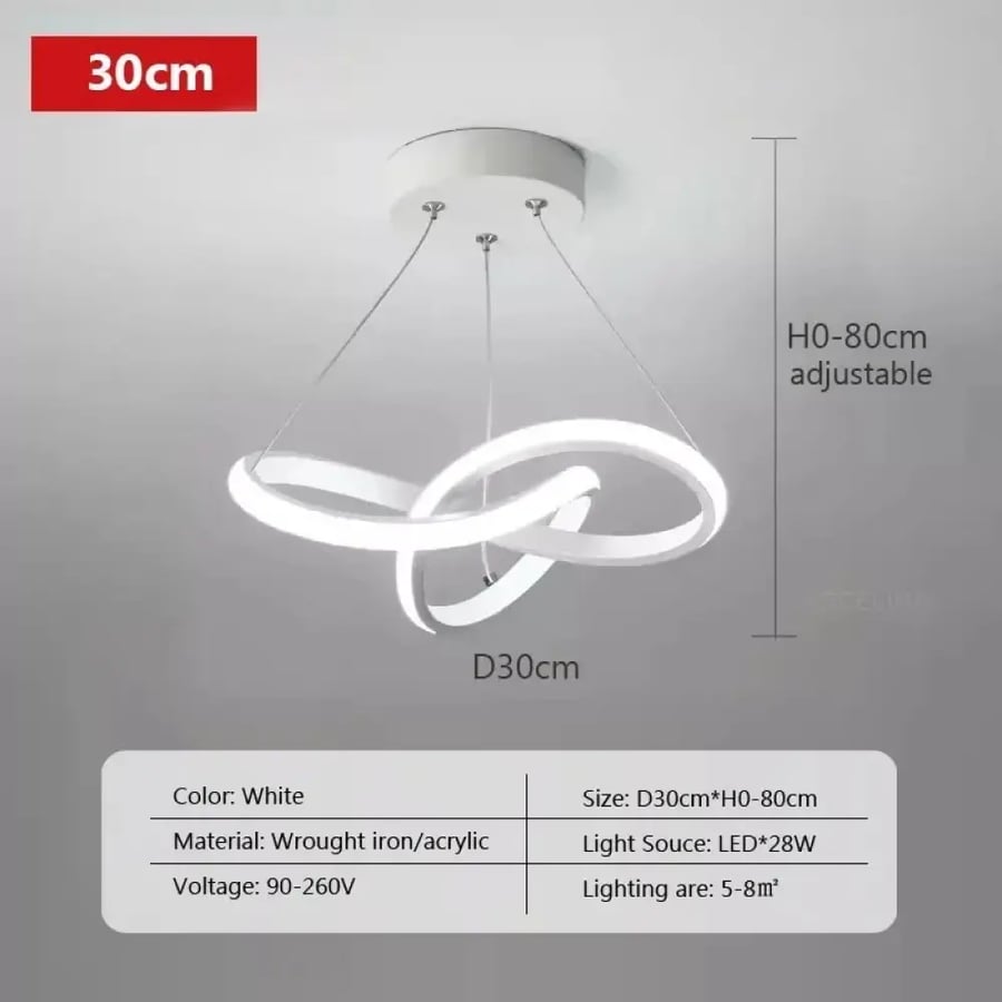 قلادة LED خطية حديثة 24/30 سم ألومنيوم