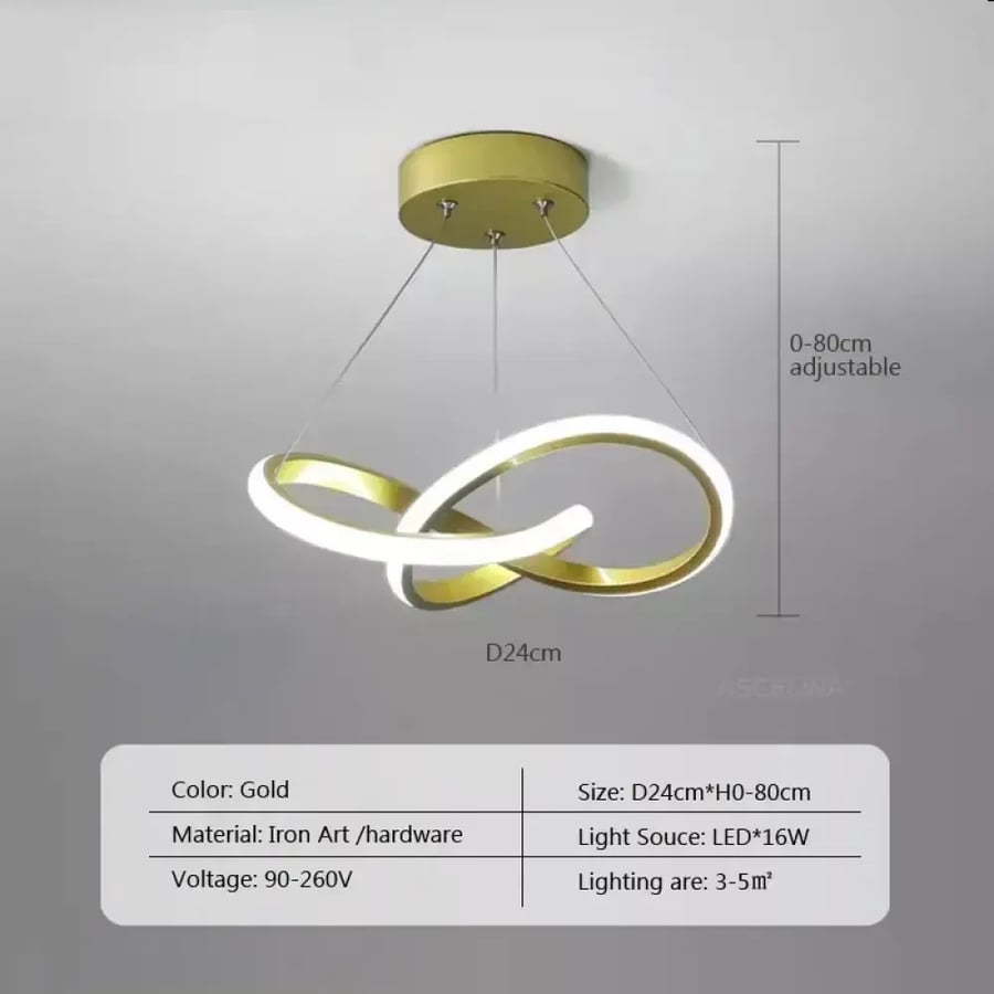 قلادة LED خطية حديثة 24/30 سم ألومنيوم
