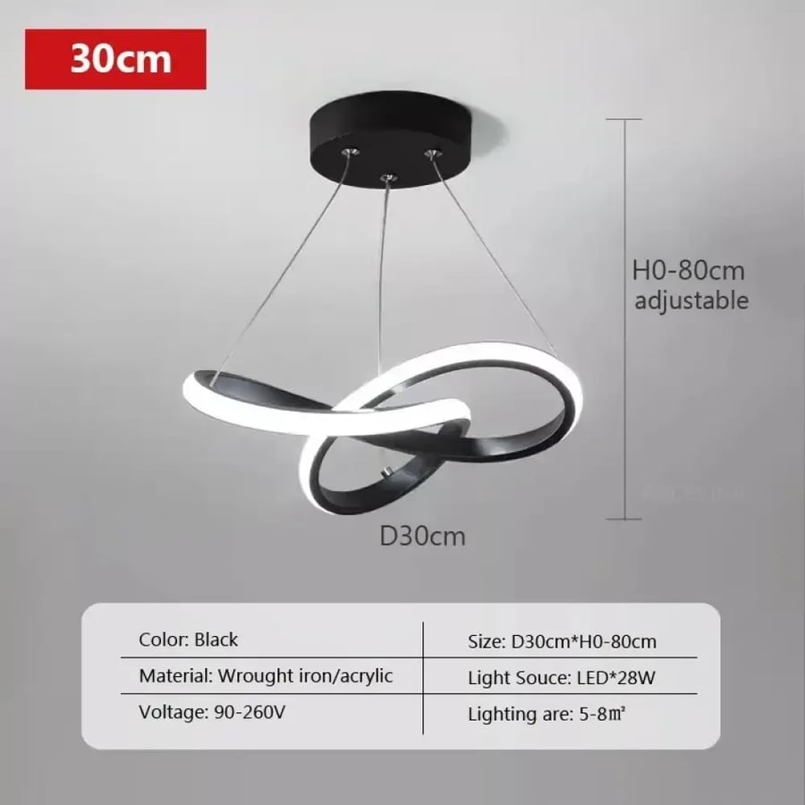 قلادة LED خطية حديثة 24/30 سم ألومنيوم