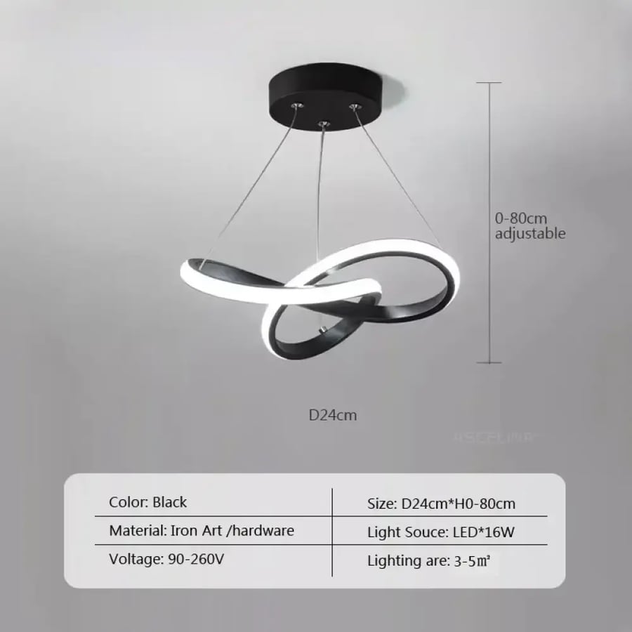 قلادة LED خطية حديثة 24/30 سم ألومنيوم