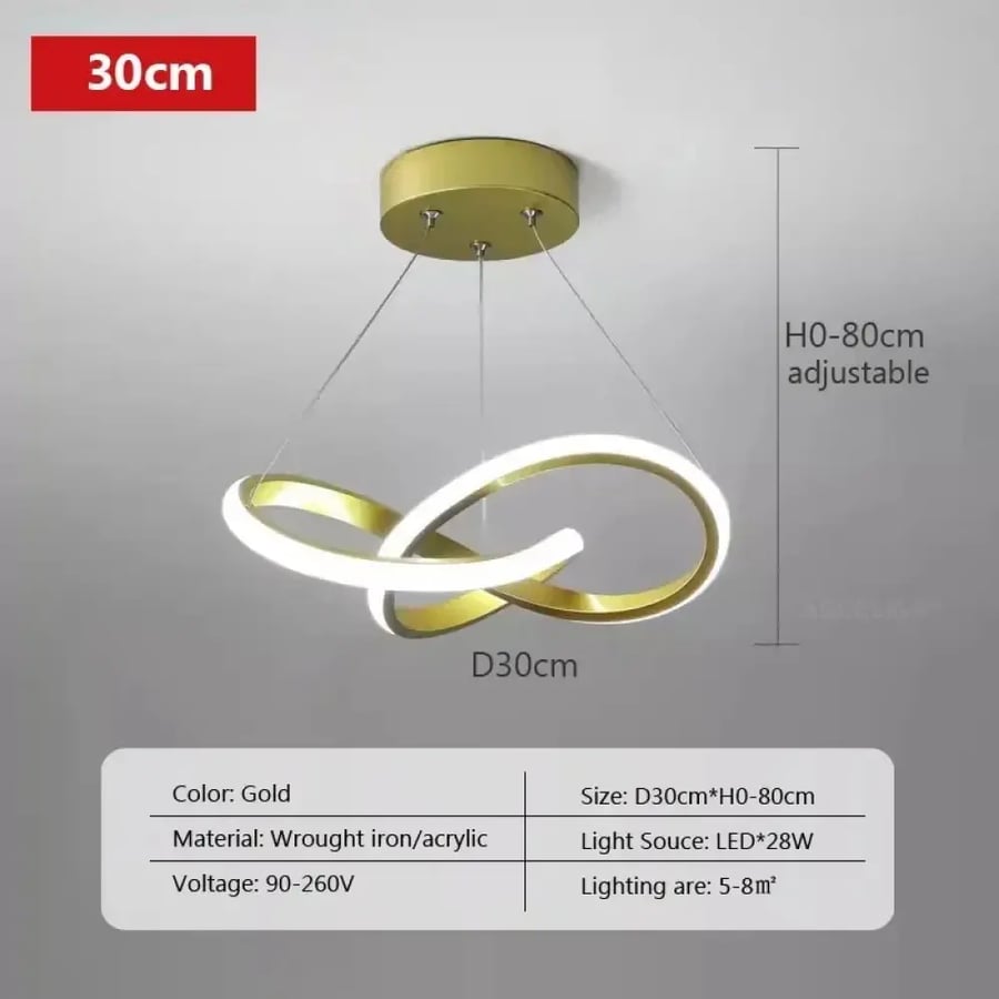 قلادة LED خطية حديثة 24/30 سم ألومنيوم