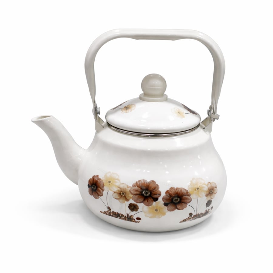 Tea pot (pot) made of enameled coated sheet metal
