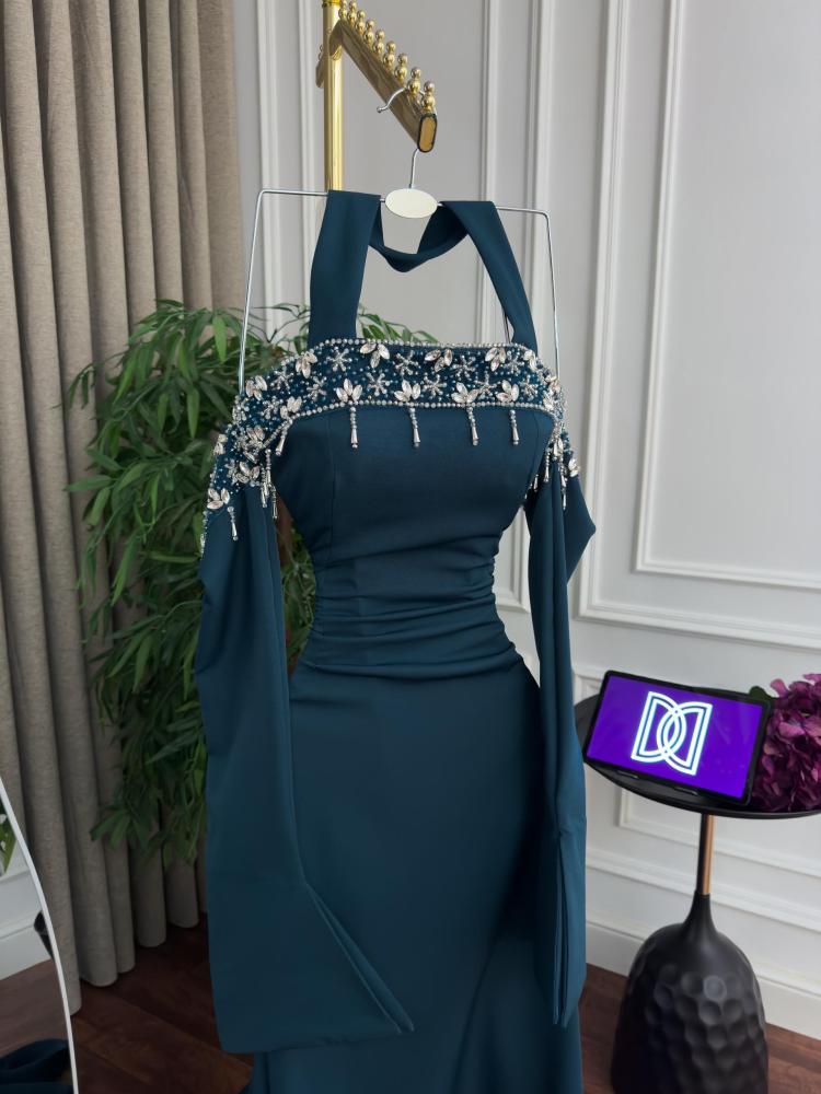 فستان سهرة تطريز يدوي