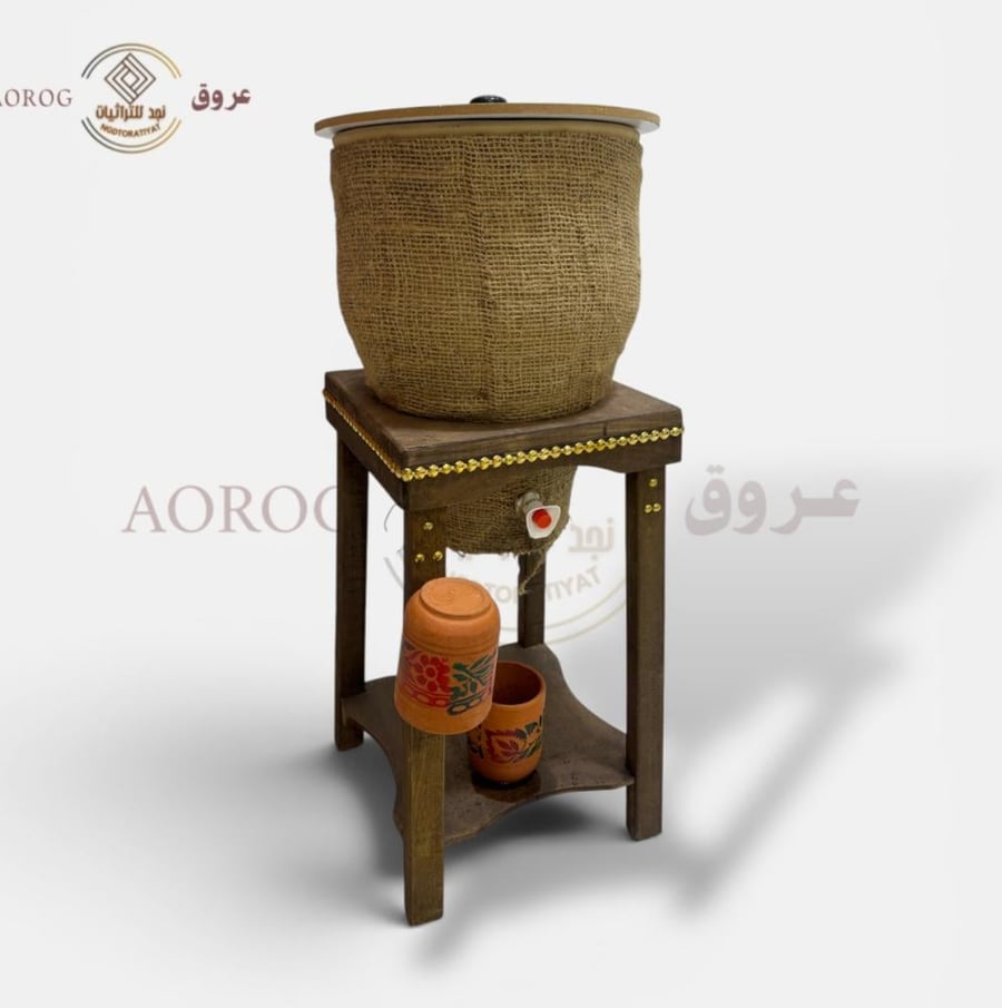 زير فخار مقاس 15 لتر تصنيه في مكه + الخيش + كاسه تركيه