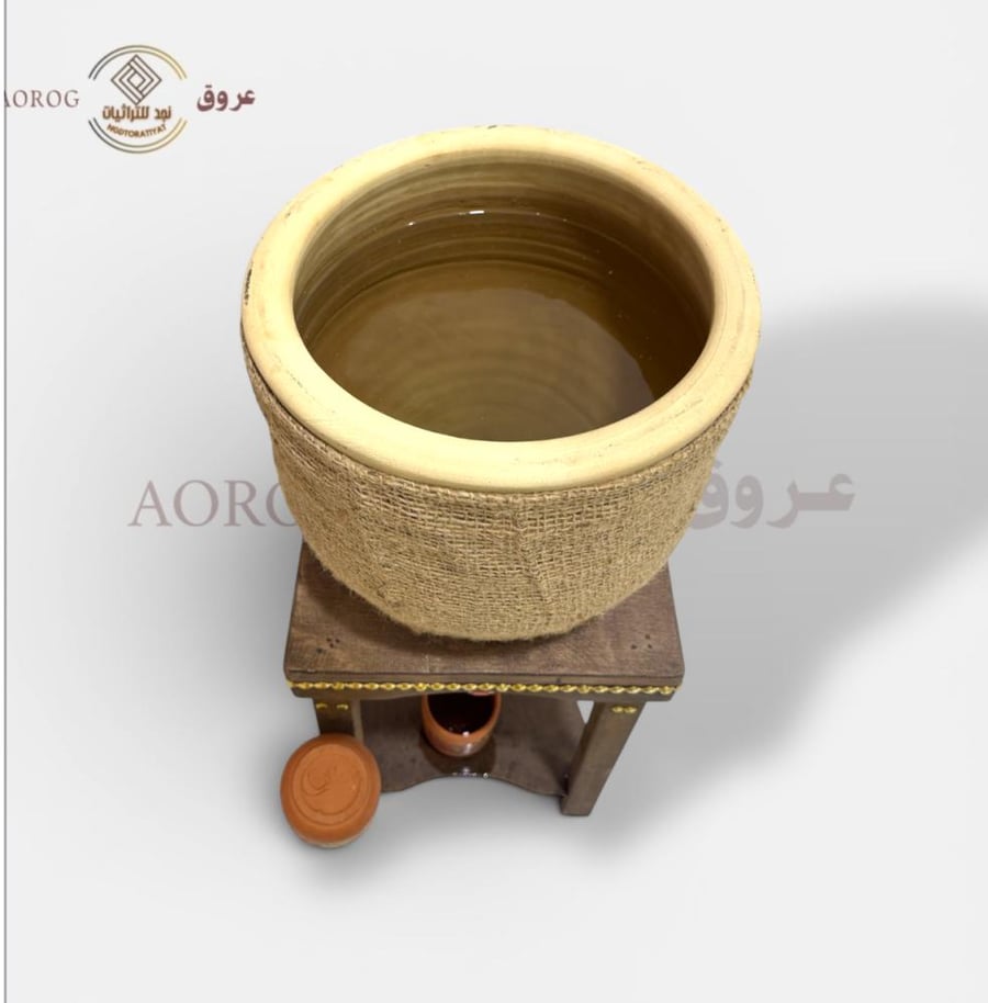 زير فخار مقاس 15 لتر تصنيه في مكه + الخيش + كاسه تركيه