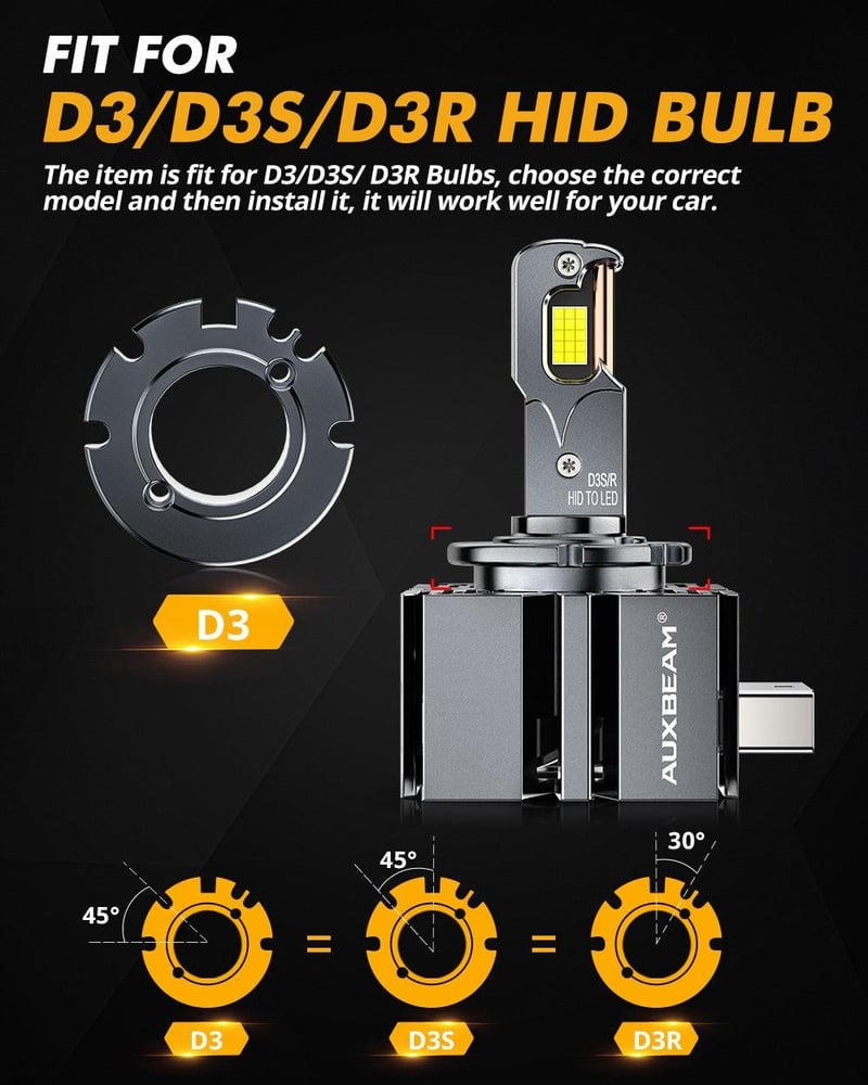 ليد مصابيح اماميه جودة عاليه  طرازات ( D3 D3S D3R )  بديل زينون الوكاله  HID (GMC / FORD / DODGE / CHEVY )