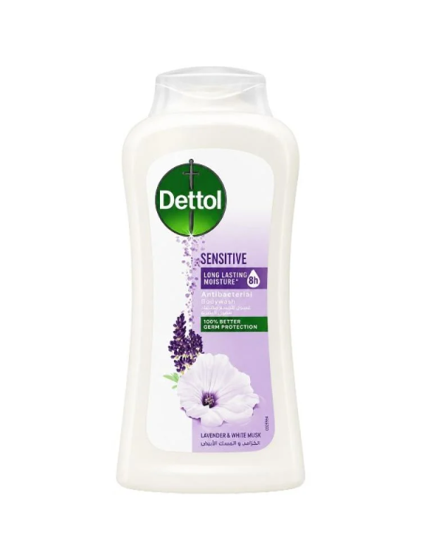 ديتول Dettol غسول الجسم للبشرة الحساسة برائحة اللافندر والمسك الأبيض – 250 مل
