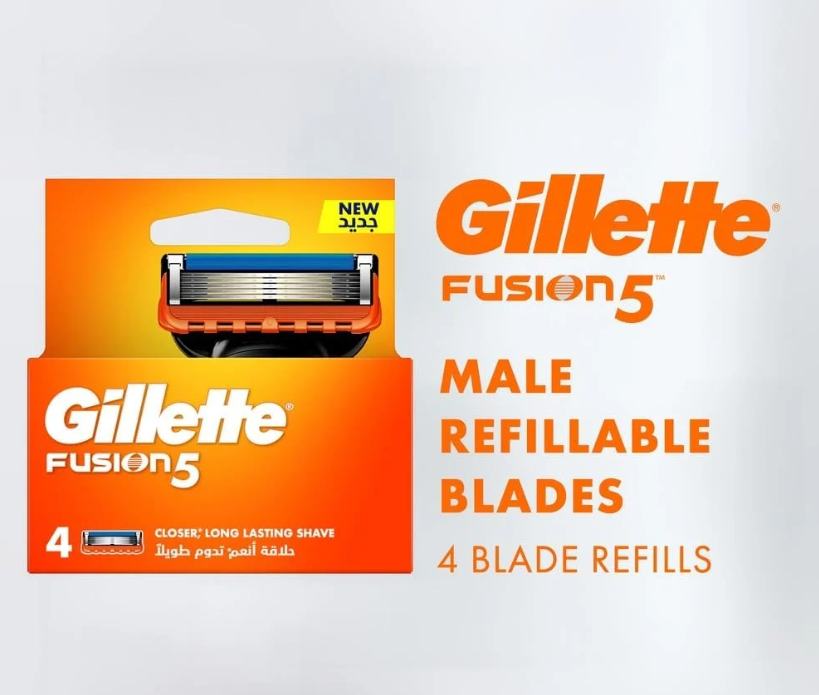 جيليت فيوجن 5 Gillette Fusion5 شفرات حلاقة للرجال – عبوة 4 شفرات
