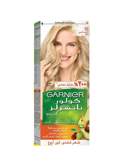 غارنييه Garnier كولور ناتشرال صبغة شعر دائمة مغذية - أشقر ثلجي فاتح - 10