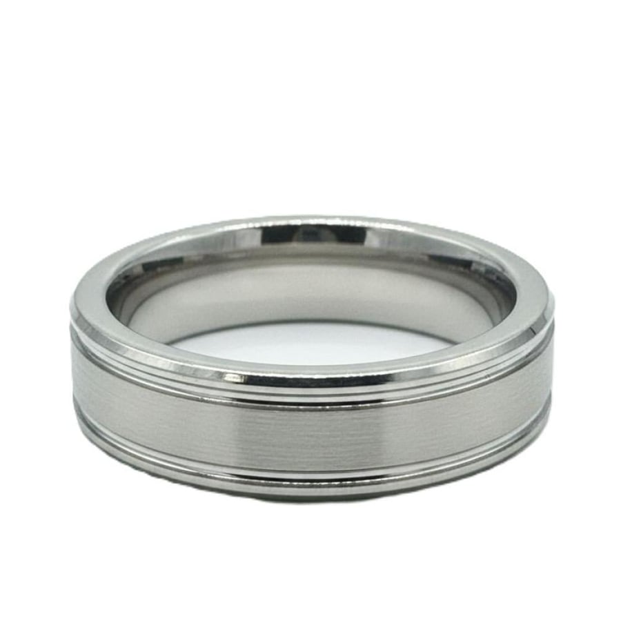 Men's sterling silver tungsten ring with a luxurious classic design