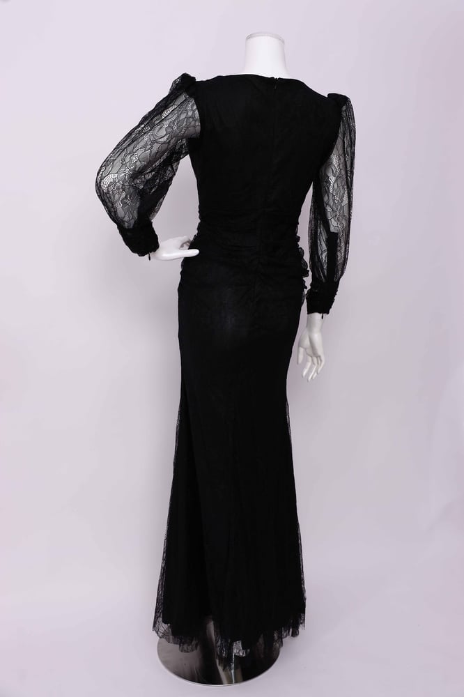 Elegant evening dress, lace fabric