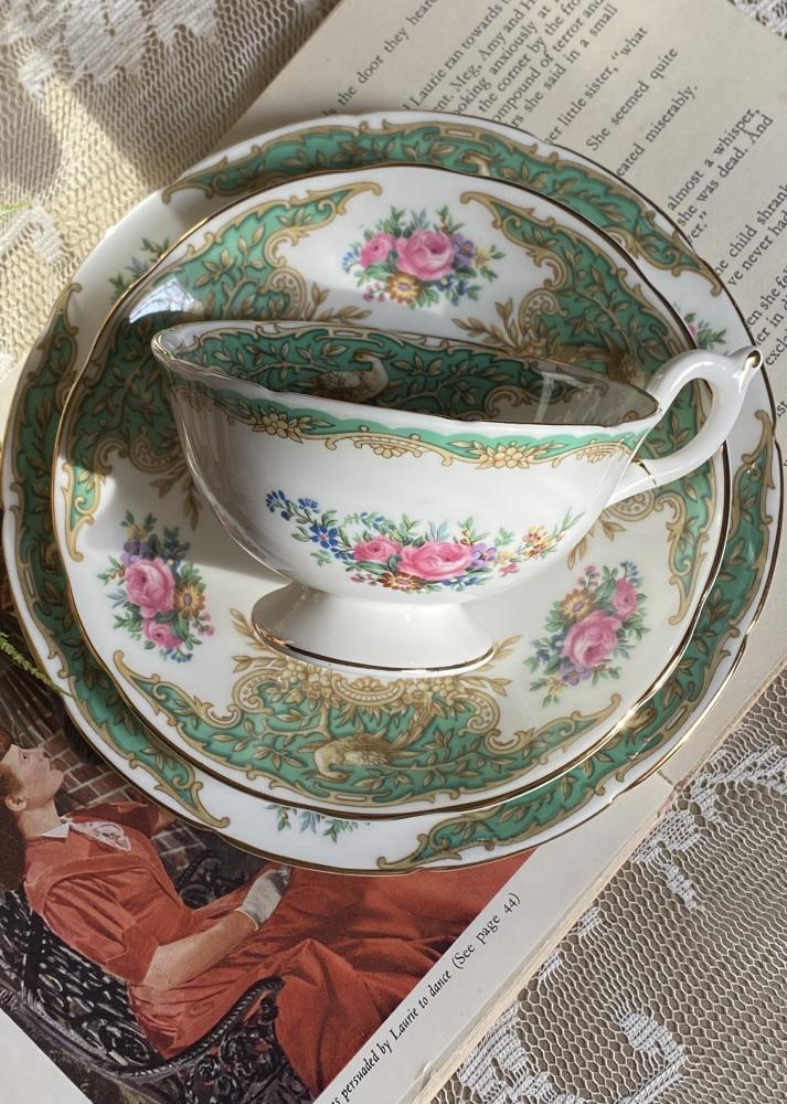 Coalport montrose trio green