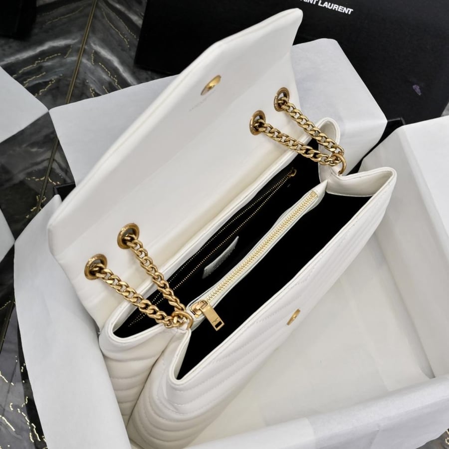 YSL LouLou Large White Gold
