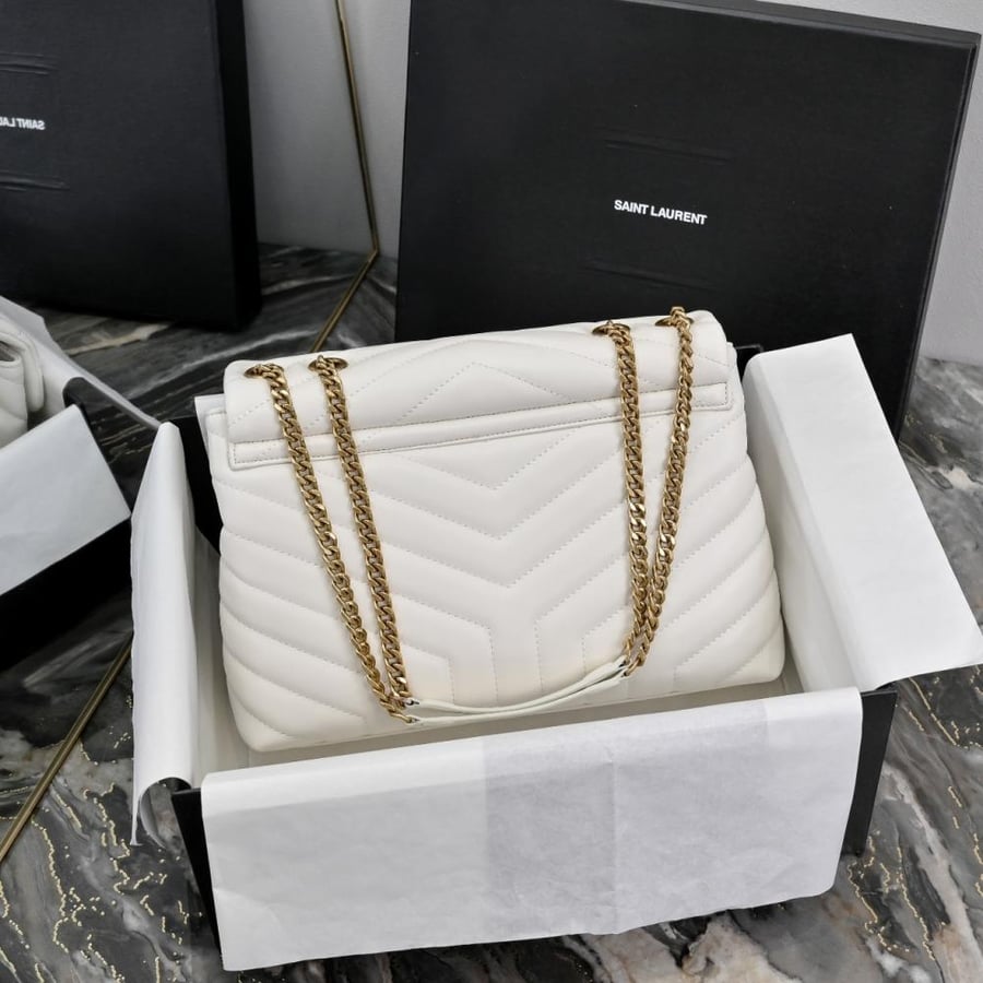 YSL LouLou Large White Gold