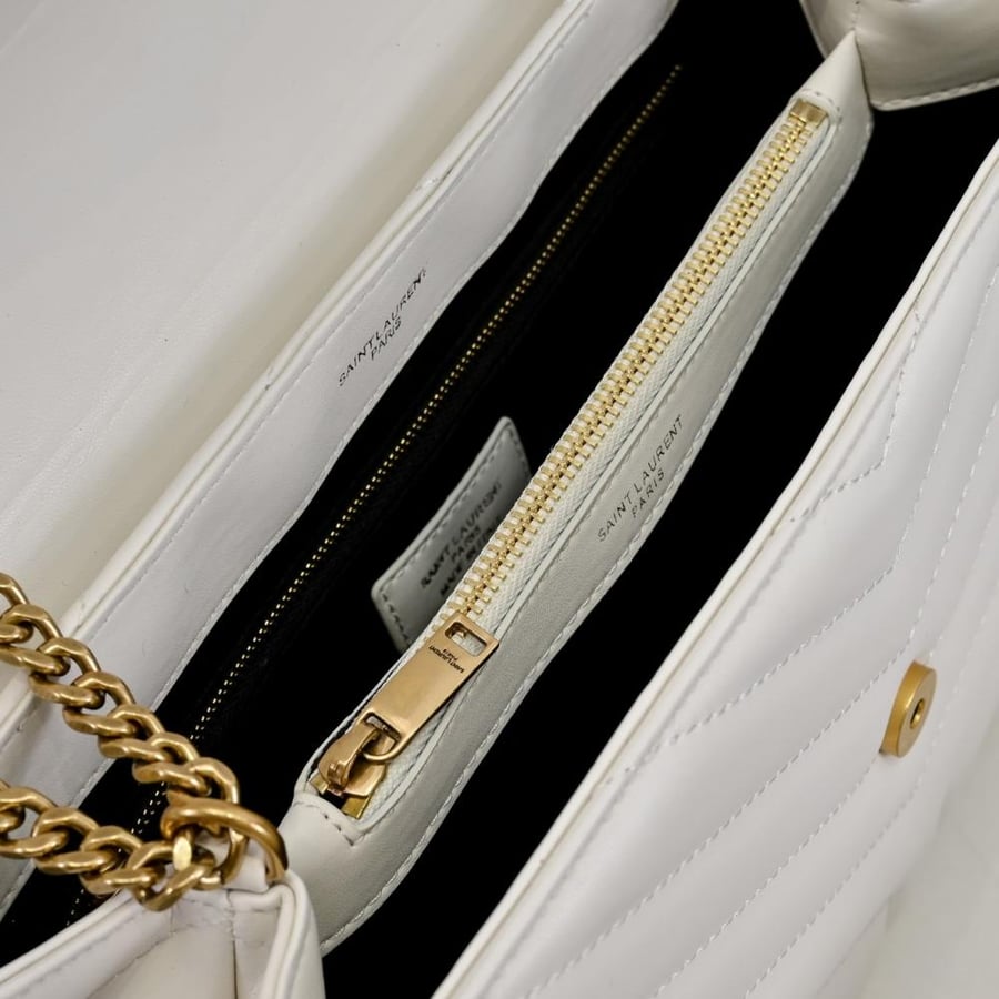 YSL LouLou Large White Gold