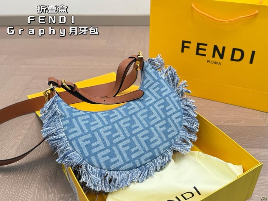 Fendi Graphy Crescent Bag