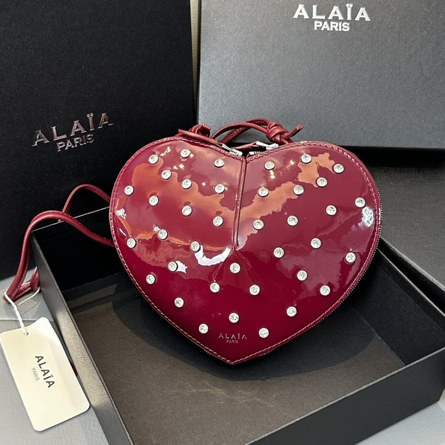 Alaïa Full Diamond Wine Red