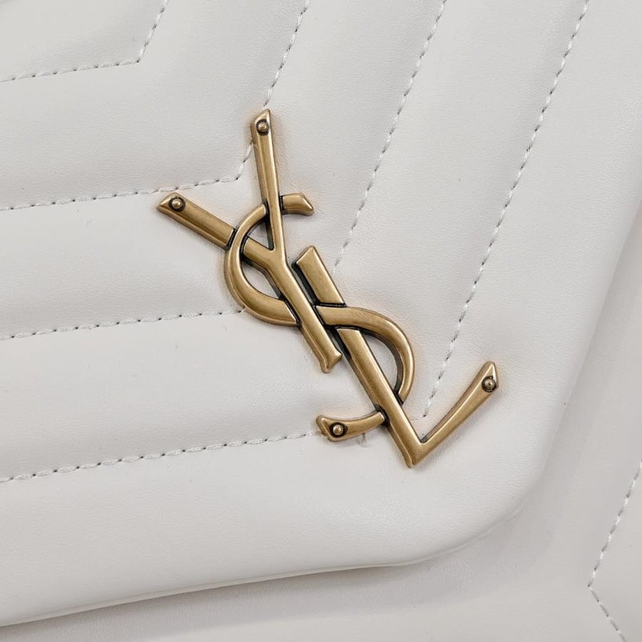 YSL LouLou Large White Gold