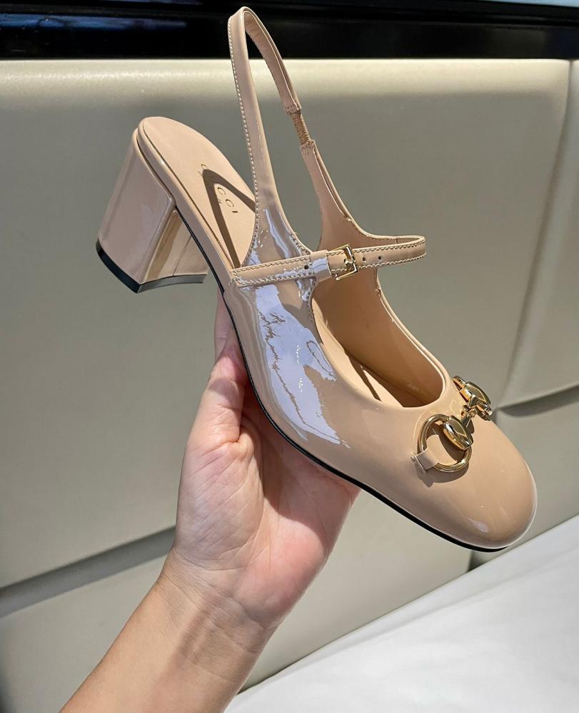 Gucci Horsebit Patent Leather Sandals