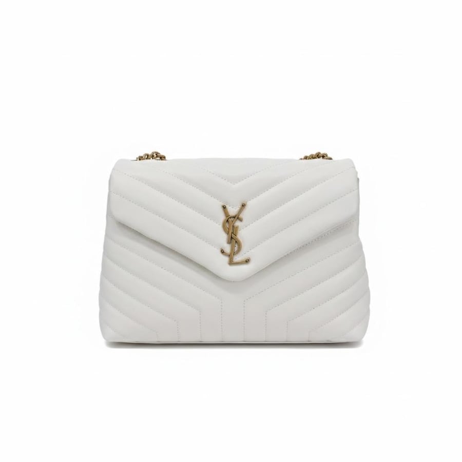 YSL LouLou Large White Gold