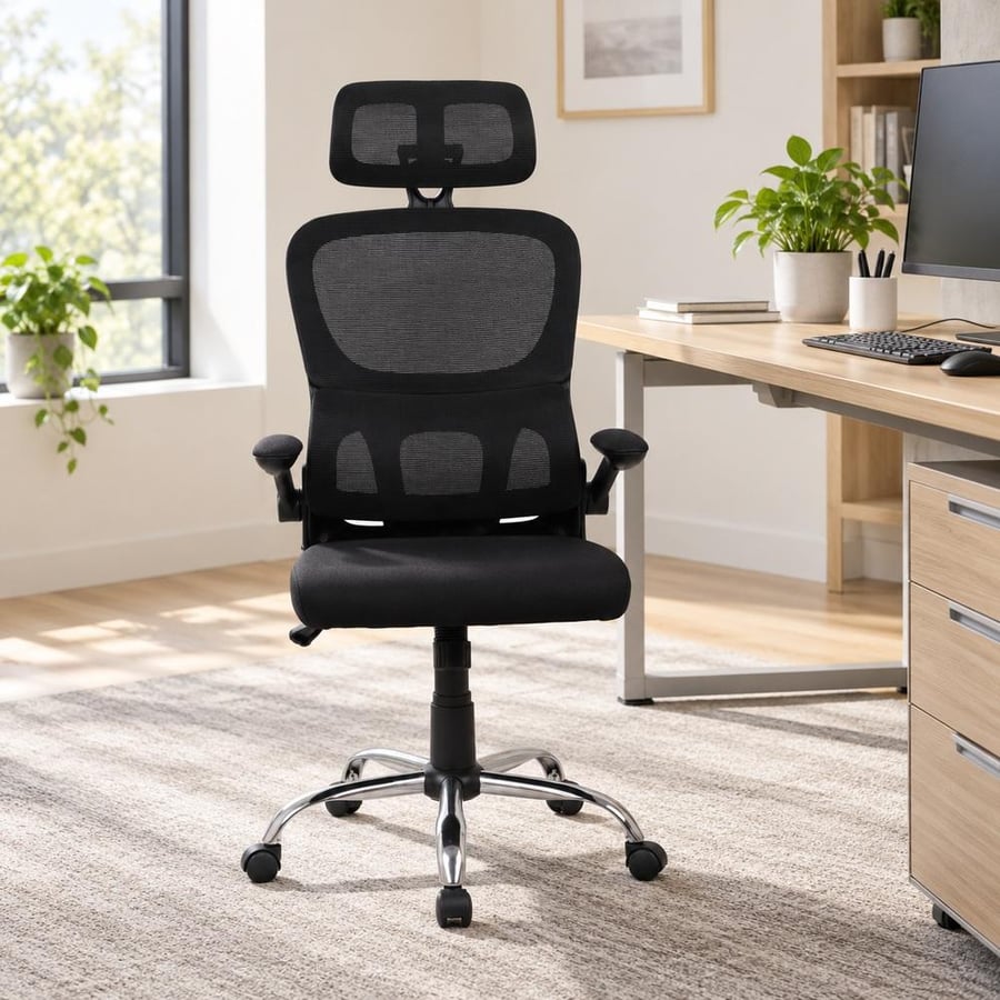 Luxury swivel office chair – black color
