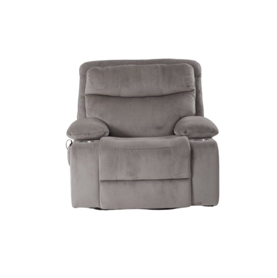Relaxation chair recliner rocking and rotating with massage luxurious velvet fabric