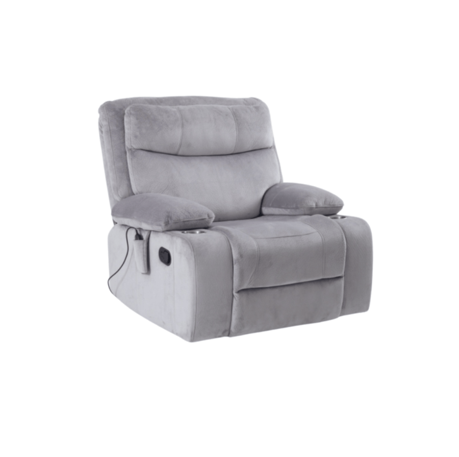 Relaxation chair recliner rocking and rotating with massage luxurious velvet fabric