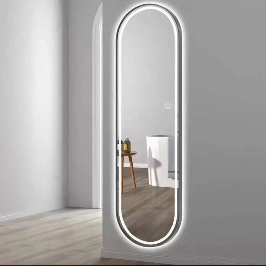 مرآة كاملة مع علاقة ملابس – تصميم منزلق 2 في 1