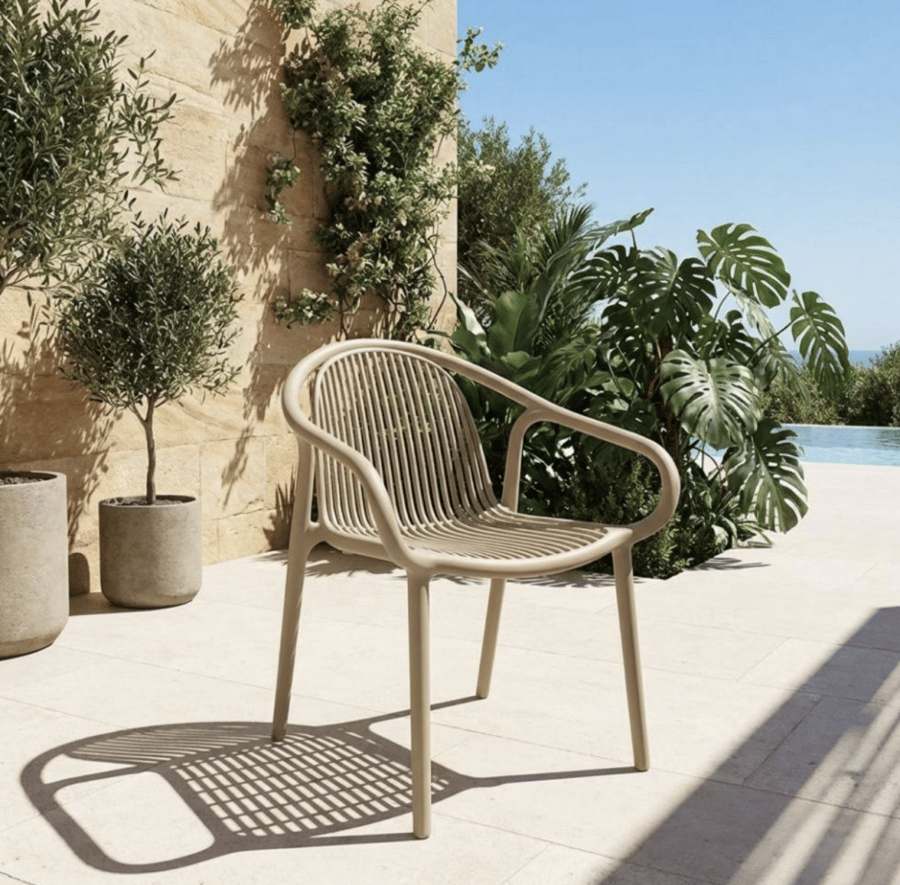 Plastic fiber practical chair for indoor and outdoor use