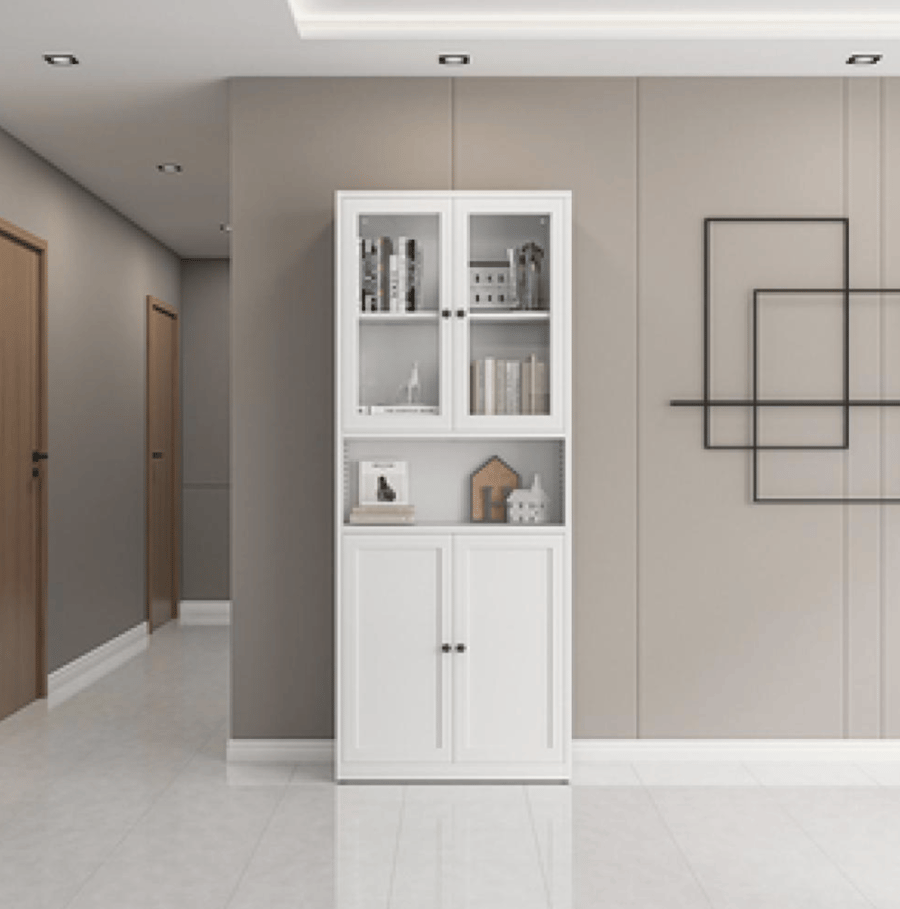 دولاب حديد أبيض متعدد الاستخدام – تصميم عملي بسعة كبيرة