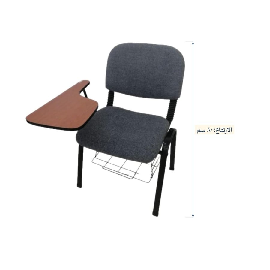 Lecture practical study chair with wooden armrest – comfortable design
