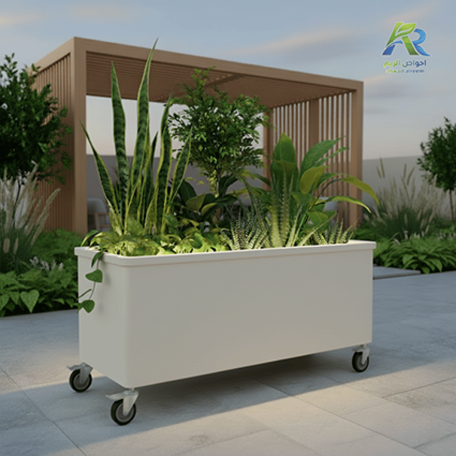 حوض زراعي فيبرجلاس مستطيل بعجل– تصميم عملي من أحواض الريم