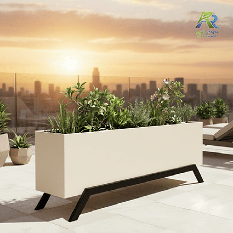 حوض زراعي فيبرجلاس طويل بقاعدة معدنية 200×40×60 – أحواض الريم