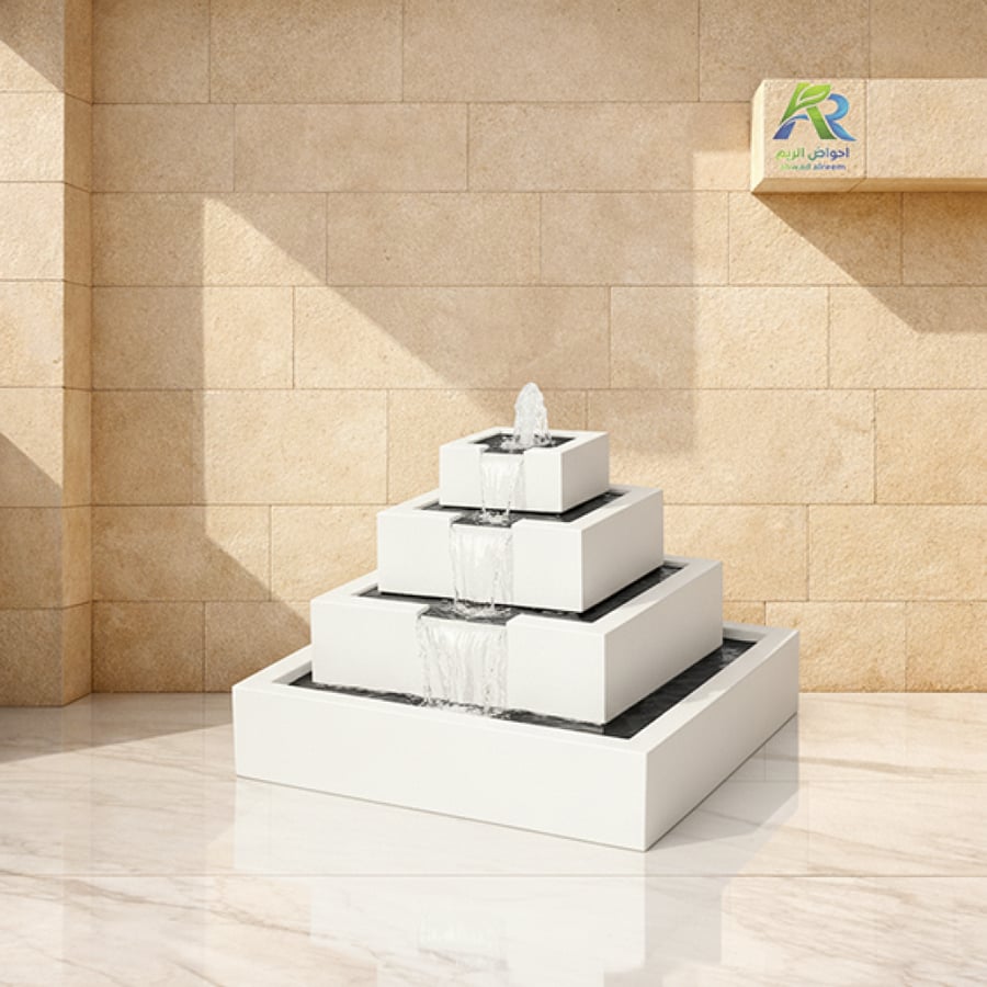نافورة فيبر جلاس هرمية متعددة المستويات بتصميم مودرن فاخر للحدائق  أحواض الريم