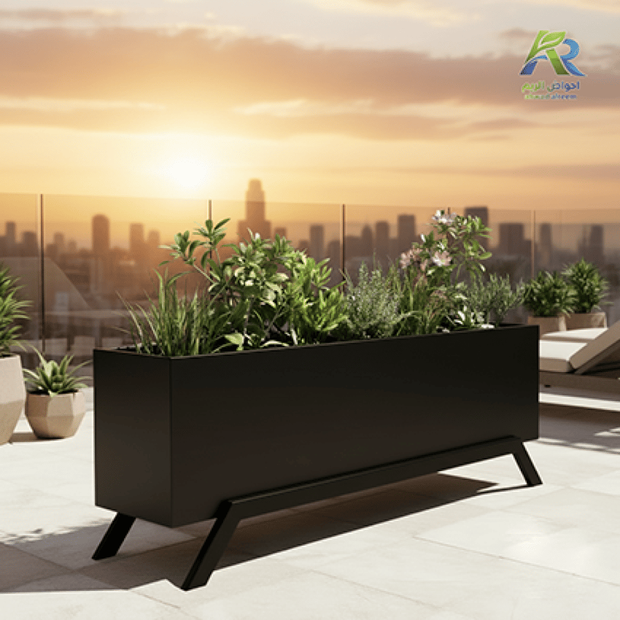 حوض زراعي فيبرجلاس طويل بقاعدة معدنية 200×40×60 – أحواض الريم