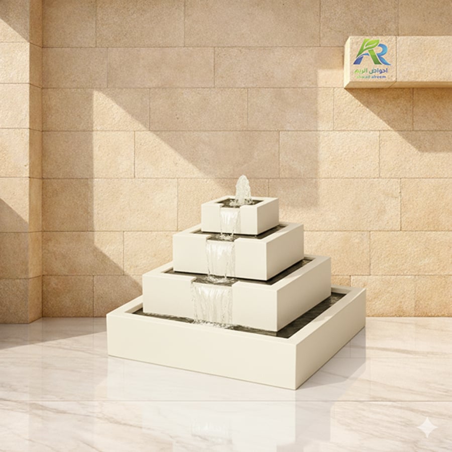 نافورة فيبر جلاس هرمية متعددة المستويات بتصميم مودرن فاخر للحدائق  أحواض الريم