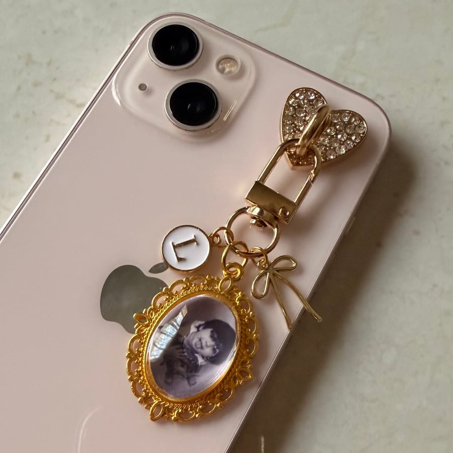 Gold frame & charms
