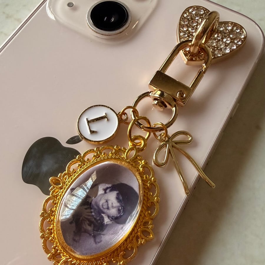Gold frame & charms