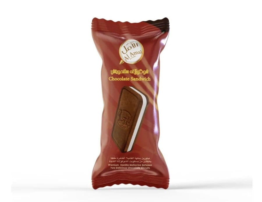 Al Amal chocolate sandwich similar frozen milky with vanilla flavor luxurious 80 ml