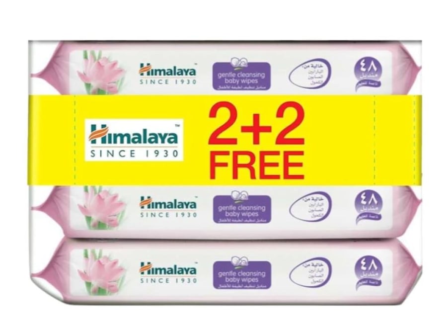Himalaya moist tissues gentle for cleaning children 2+2 free - X4 (48 moist tissues)
