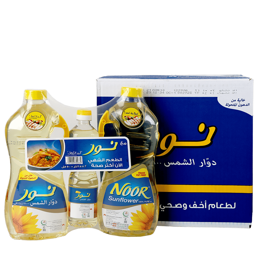 نور زيت دوار الشمس 3*2*1.5لتر+500مل