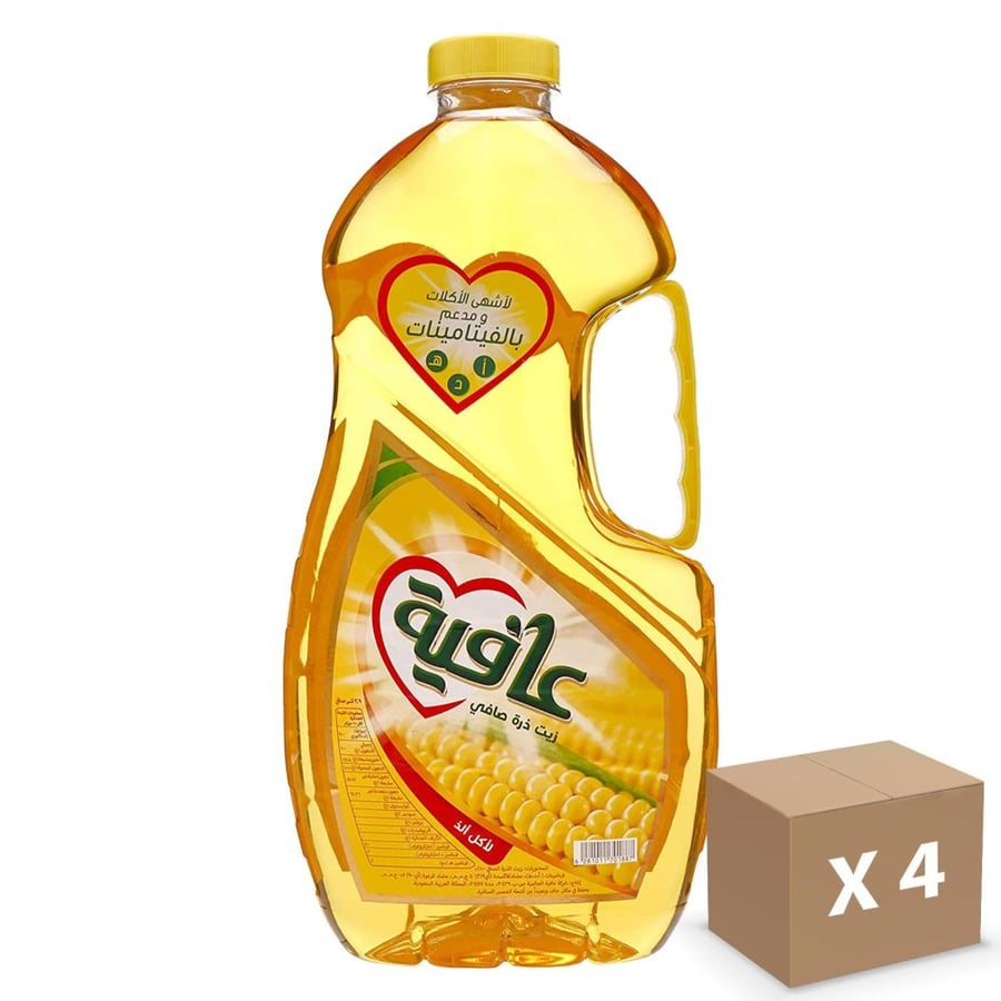 عافية زيت ذرة نقي 4*2.9 لتر