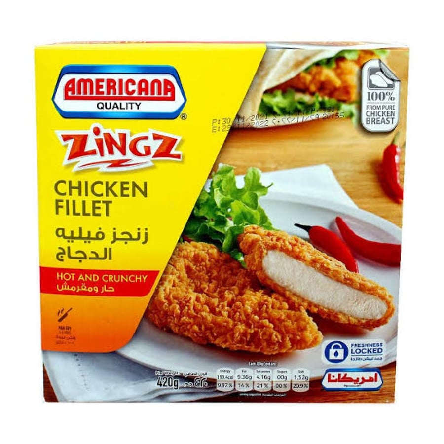 Americana Zinger spicy and crispy chicken fillet 420 g