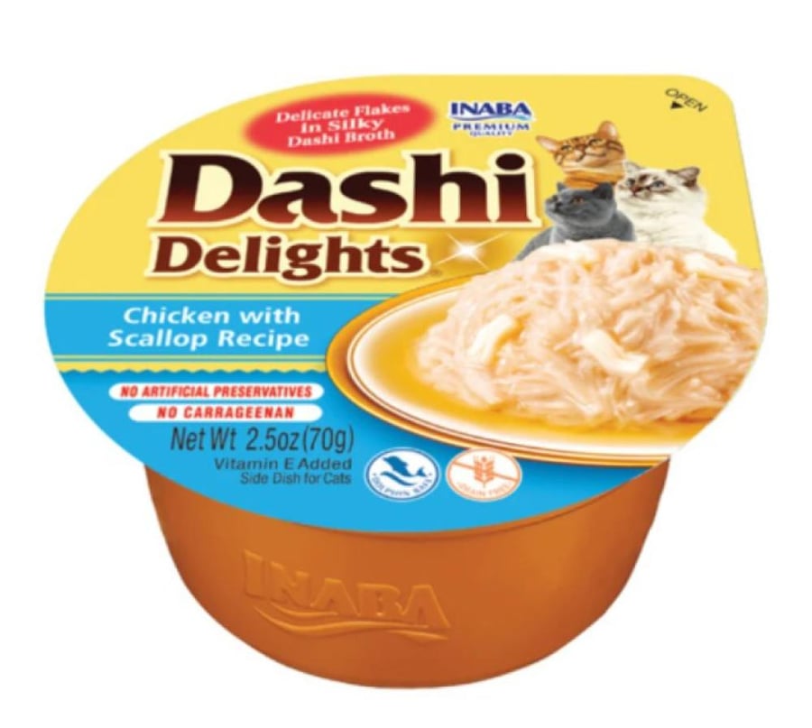 Inaba Dashi Delight moist food for cats with chicken and oysters 6*70 grams (for Shadda)