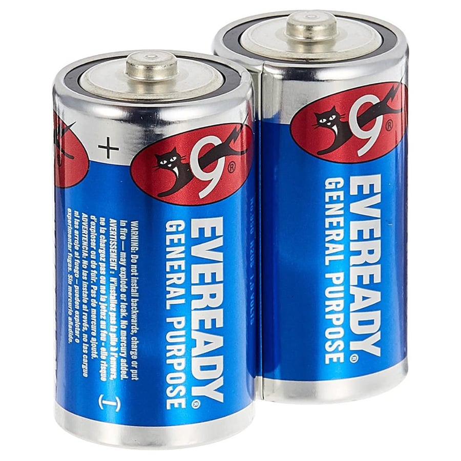 Everyday zinc-carbon battery for general use, two pieces