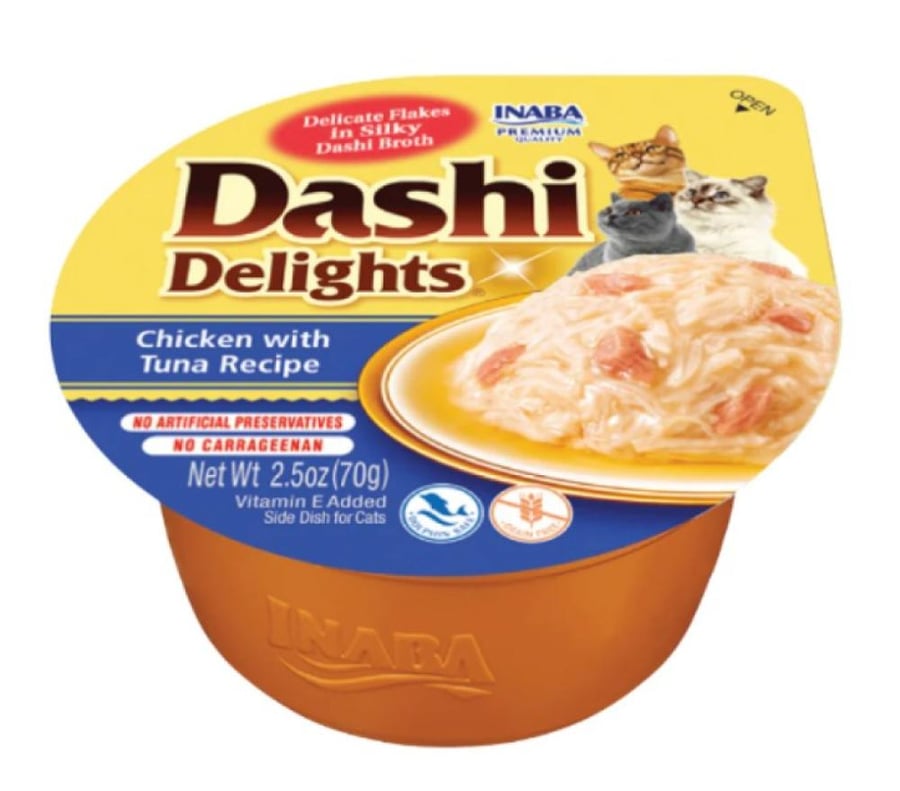 Inaba Dashi Delights moist food for cats with chicken and tuna flavor 70 grams