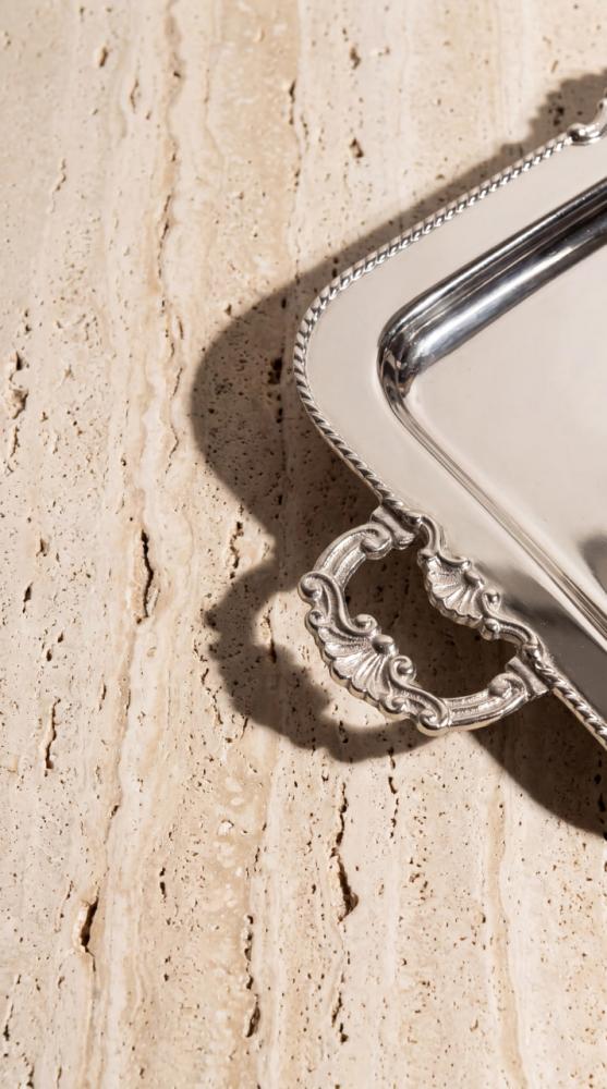 صينية تقديم كبيرة هندي استيل فاخر CROWN