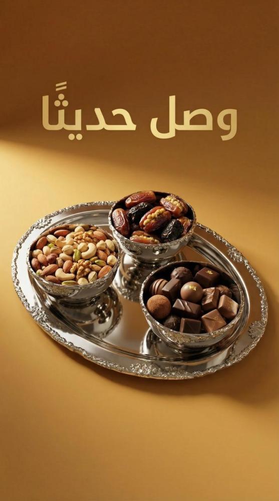 طقم صينية مع 3 زبديات CROWN